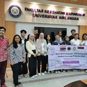 นักศึกษาหลักสูตรสาธารณสุขศาสตร์บัณฑิต สาขาวิชาสาธารณสุขชุมชน เข้าร่วมฝึกประสบการณ์ภาคสนามกับคณะสาธารณสุข มหาวิทยาลัย Airlangga ประเทศอินโดนีเซีย ระหว่างวันที่ 22 มกราคม – 9 กุมภาพันธ์ 2567
